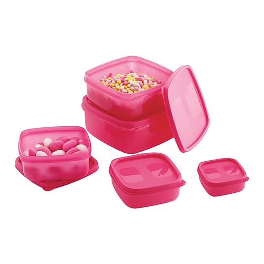 Mastercook Premium Square Plastic Container - Pink