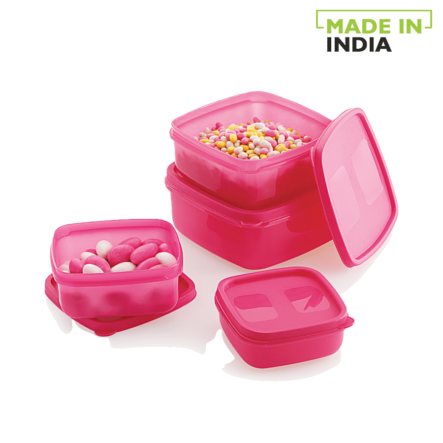 Mastercook Premium Square Plastic Container - Pink