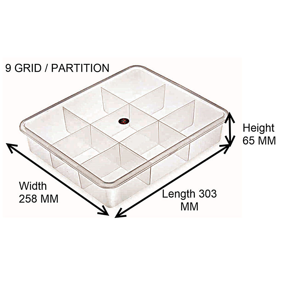 Nakoda Jewellery items Container- Multipurpose With 9 Partition/Grid