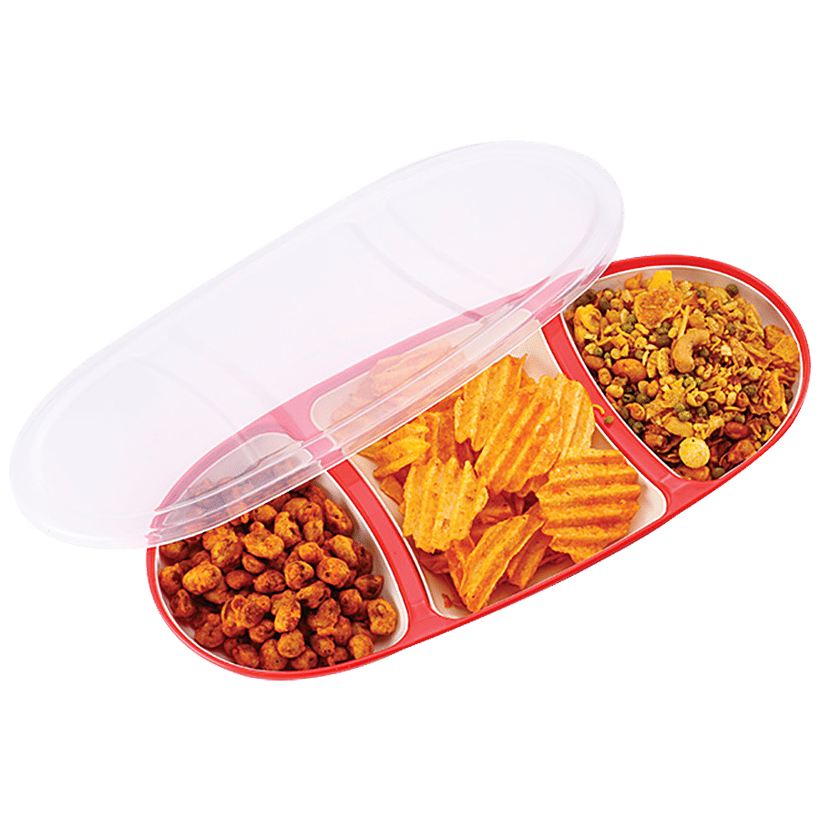 Oliveware Sleek Snacks & Dry Fruit Dist Tray - Microwave & Dishwasher-Safe