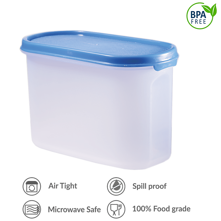 Polyset Magic Seal Oval Storage Plastic Container - Royal Blue