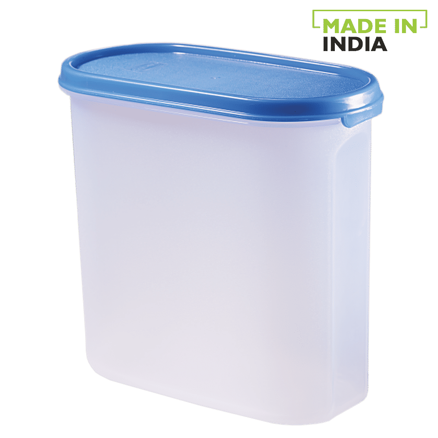 Polyset Magic Seal Oval Storage Plastic Container Transparent - Royal Blue