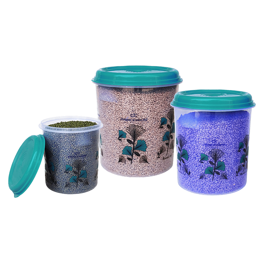 Princeware Classic Tall Atta/Dal/Rice Container Set - Blue