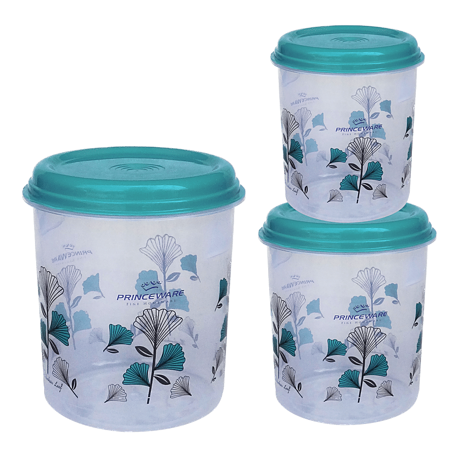 Princeware Classic Tall Atta/Dal/Rice Container Set - Blue