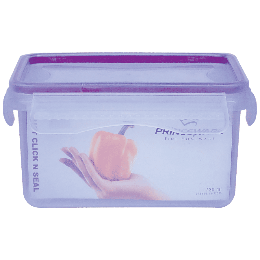 Princeware Click N Seal Rectangular Microwaveable Plastic Container - L5914-VL