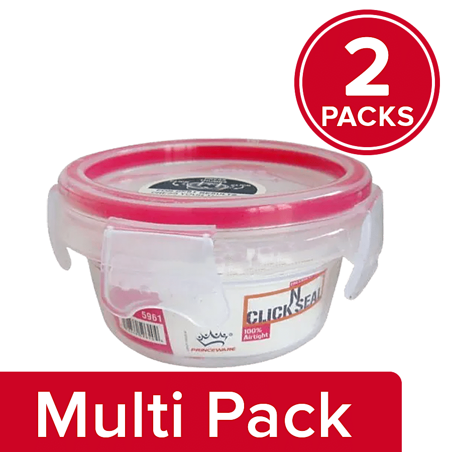 Princeware Click N Seal Round Packing Microwaveable Plastic Container - L5961-VL