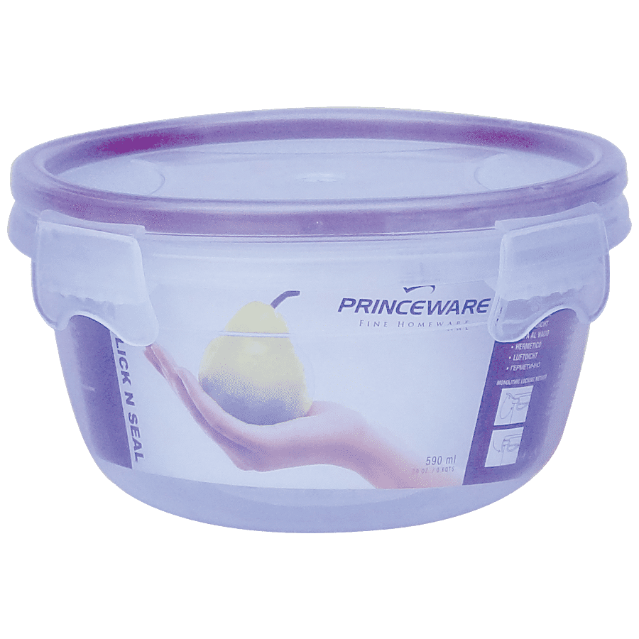 Princeware Click N Seal Round Packing Microwaveable Plastic Container - L5963-VL