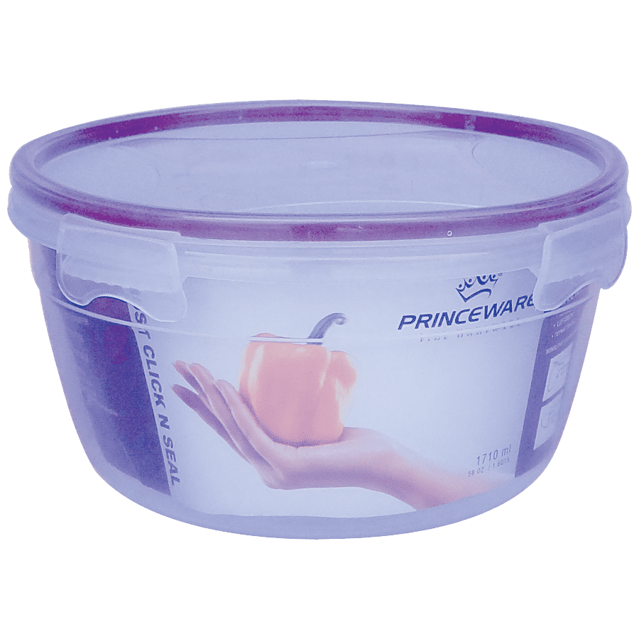 Princeware Click N Seal Round Packing Microwaveable Plastic Container - L5965-VL