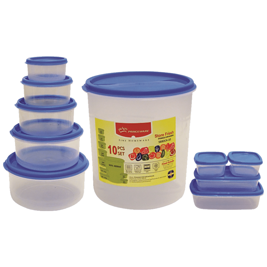 Princeware Store Fresh Microwaveable Plastic Container Set - Transparent