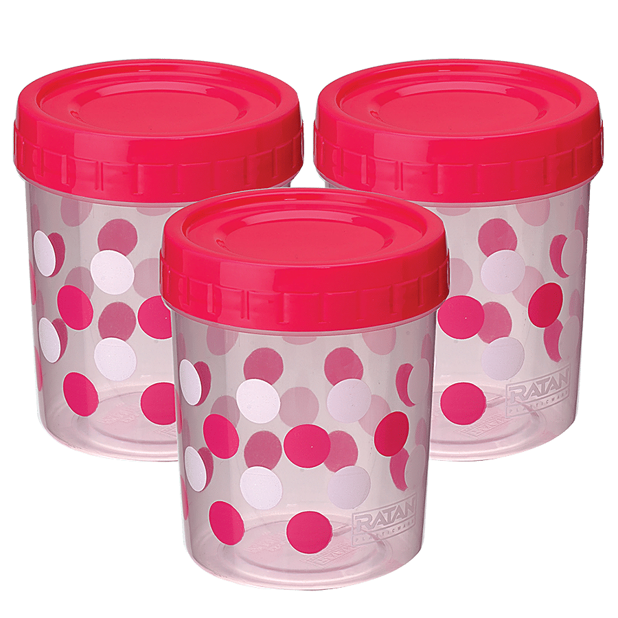 Ratan Printed Plastic Container Storage Ezeelock - Pink