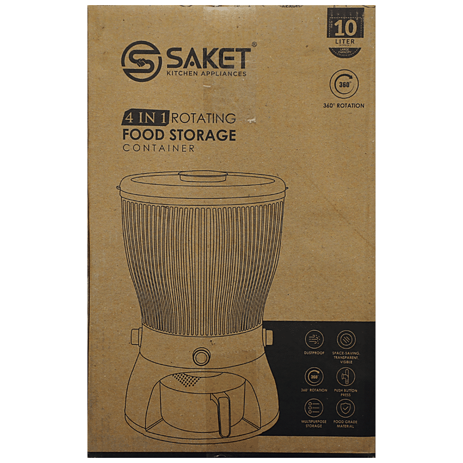 Saket 4 In 1 Rotating Food Storage Container - Push Button Press