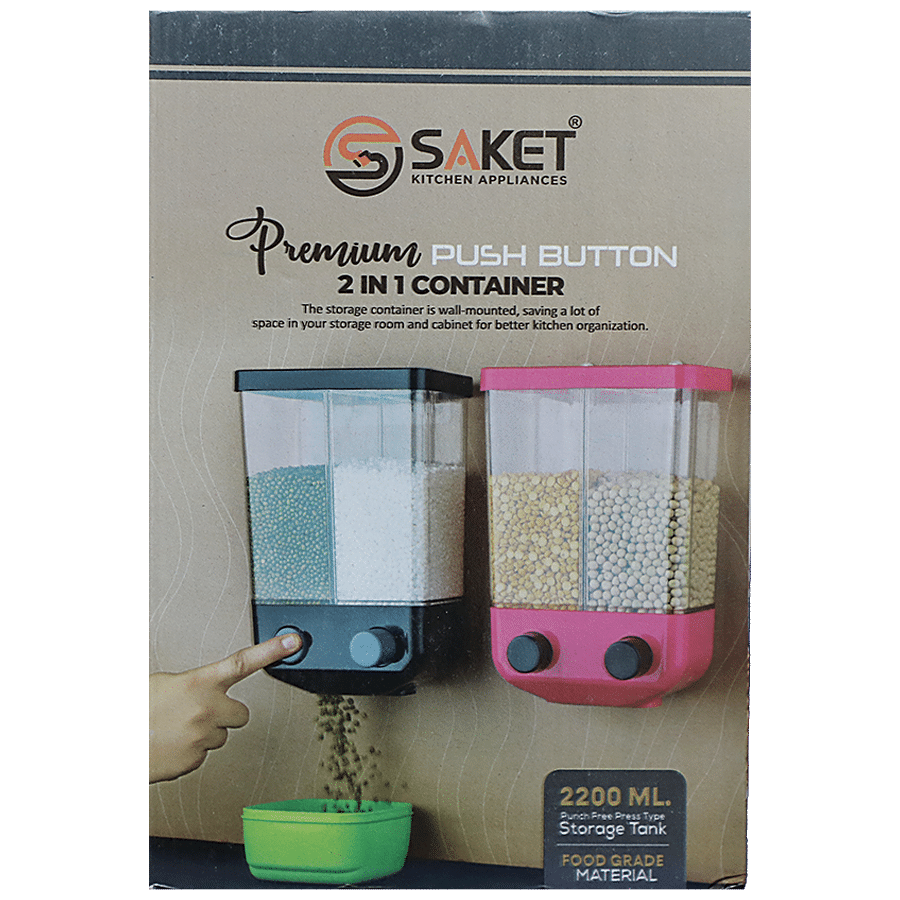 Saket Push Button 2 In 1 Container Storage Tank Cabinet - Premium