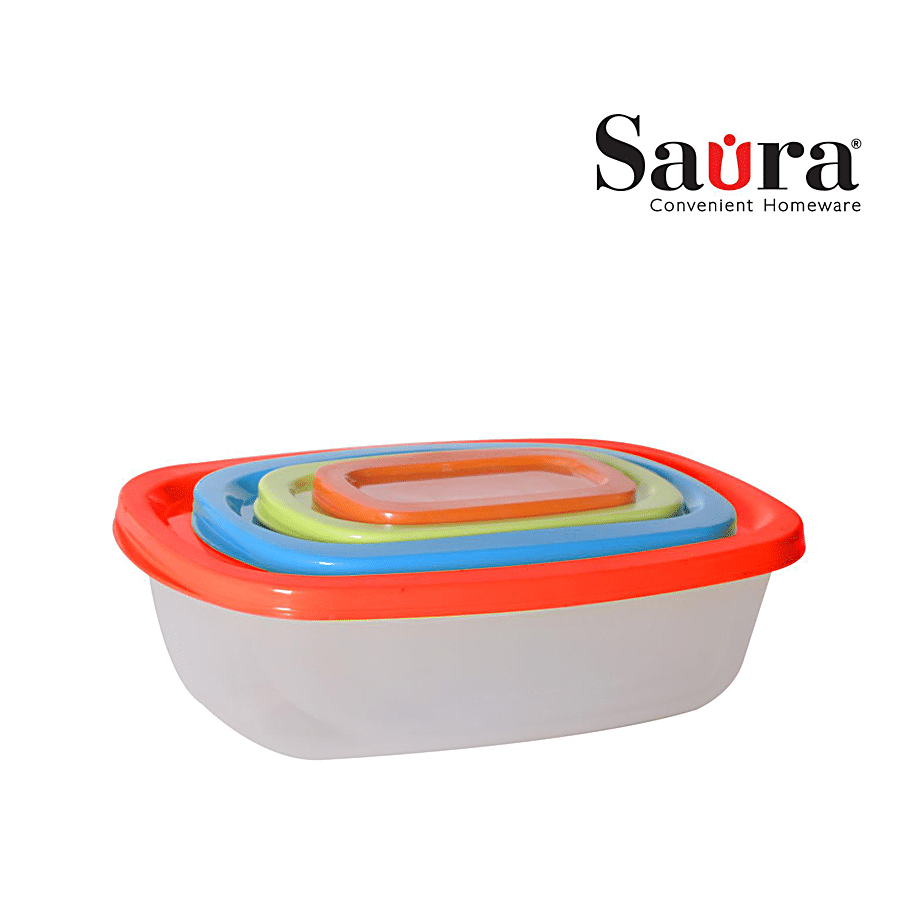 Saura Crunch Rectangle Containers - Plastic