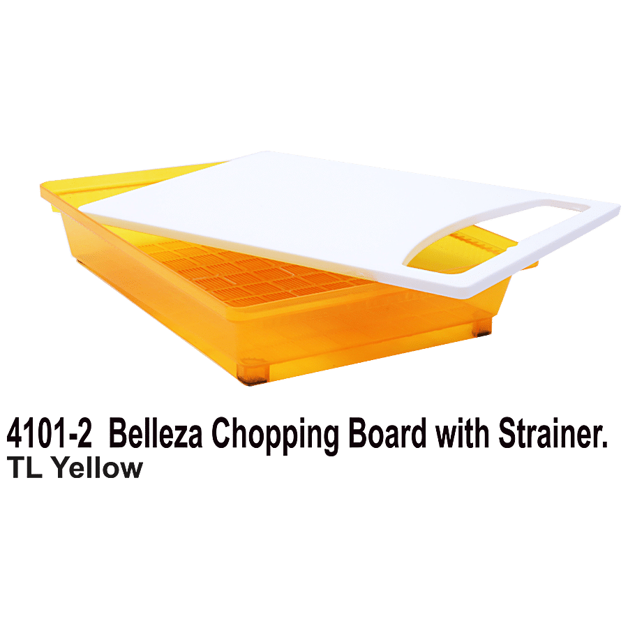 Unica Belleza Chopping Board With Strainer.- Angular Base