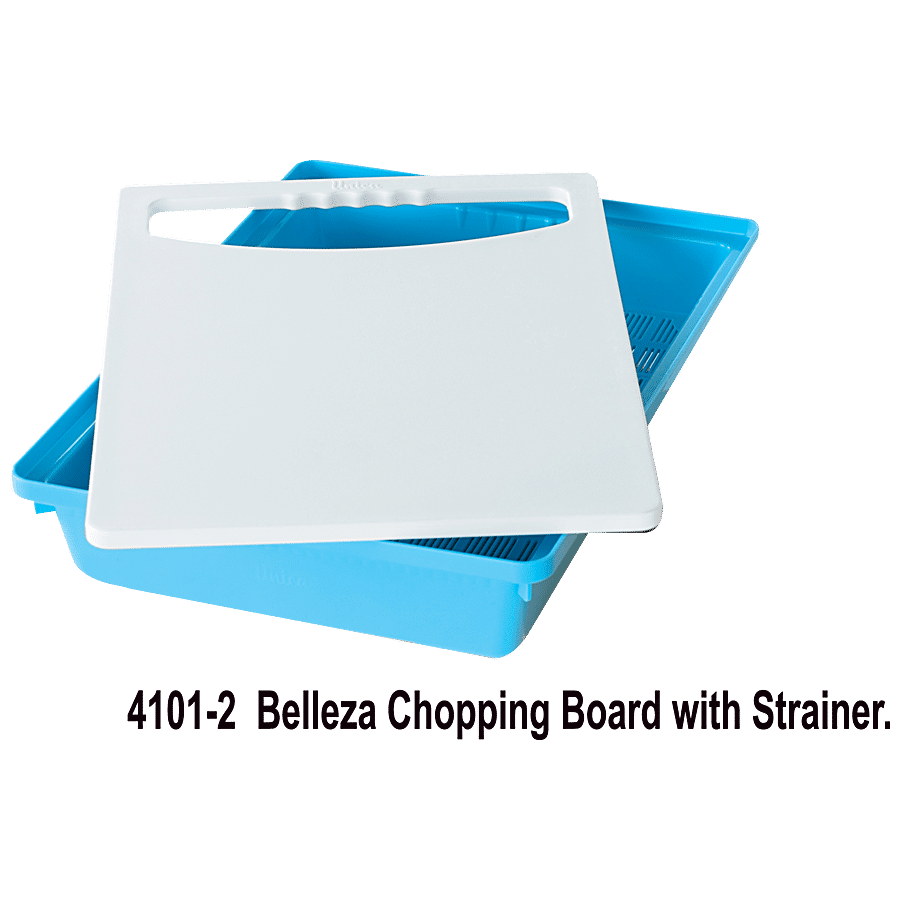 Unica Belleza Chopping Board With Strainer.- Angular Base