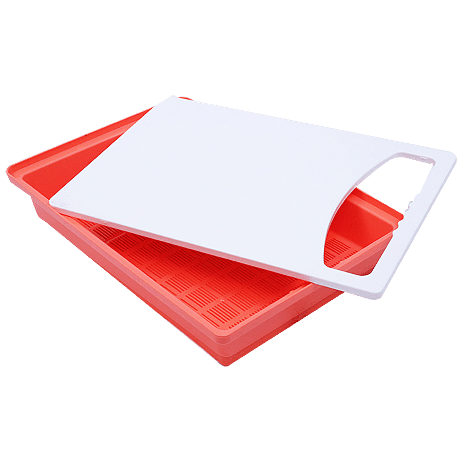 Unica Belleza Chopping Board With Strainer.- Angular Base