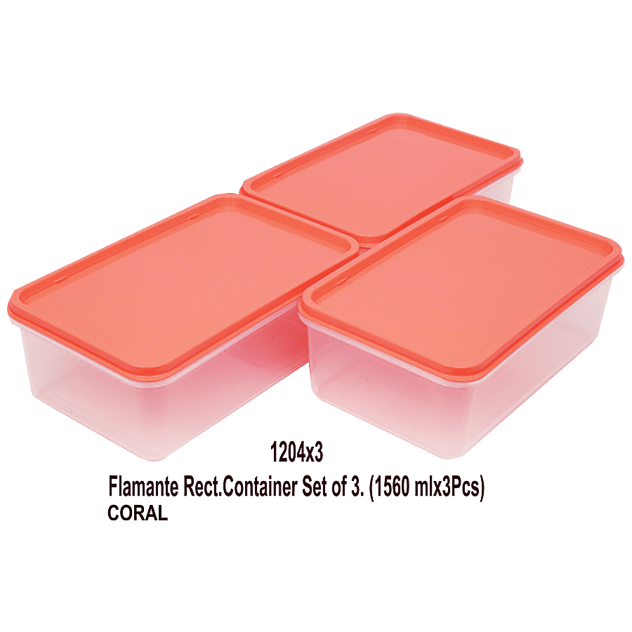 Unica Flamante Rectangular Containers Set - Durable