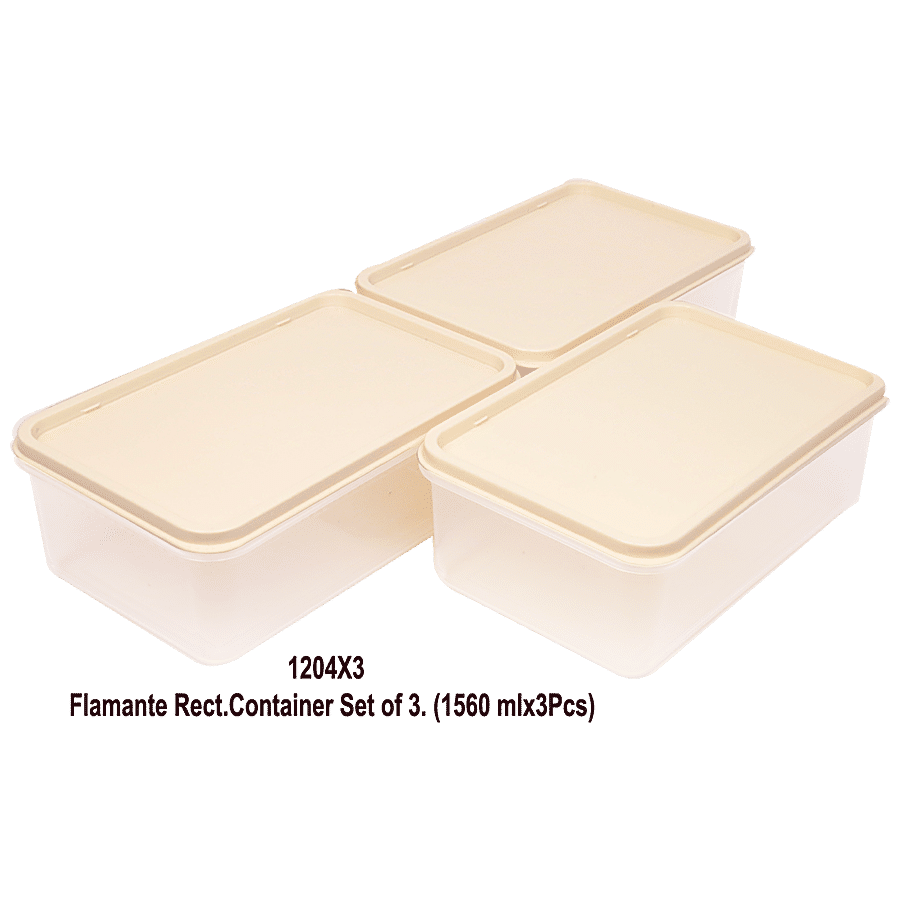 Unica Flamante Rectangular Containers Set - Durable