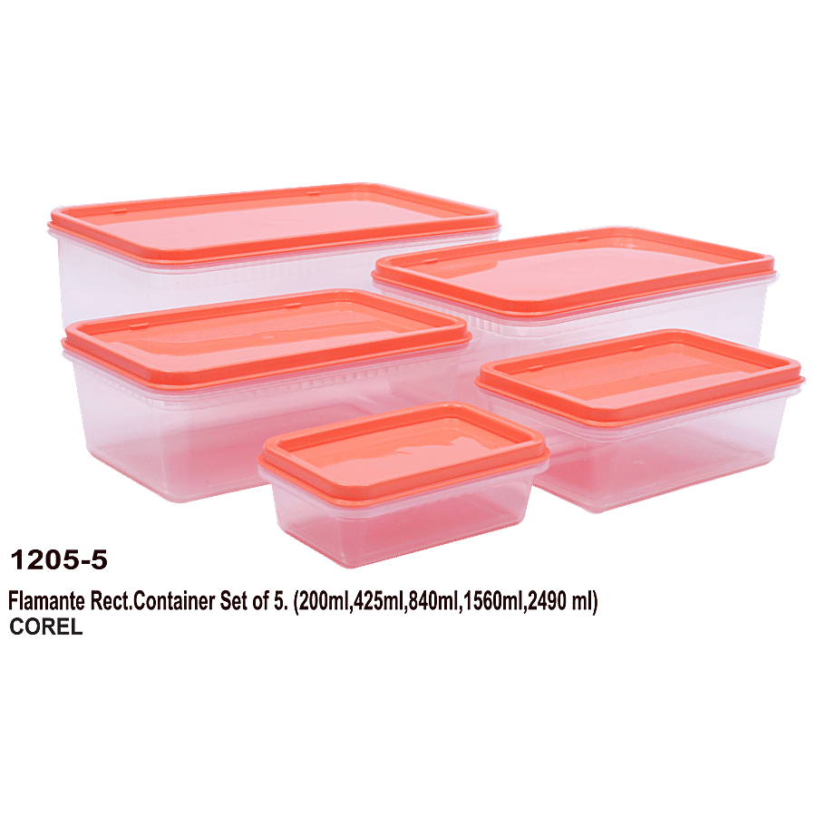 Unica Flamante Rectangular Containers Set - Durable