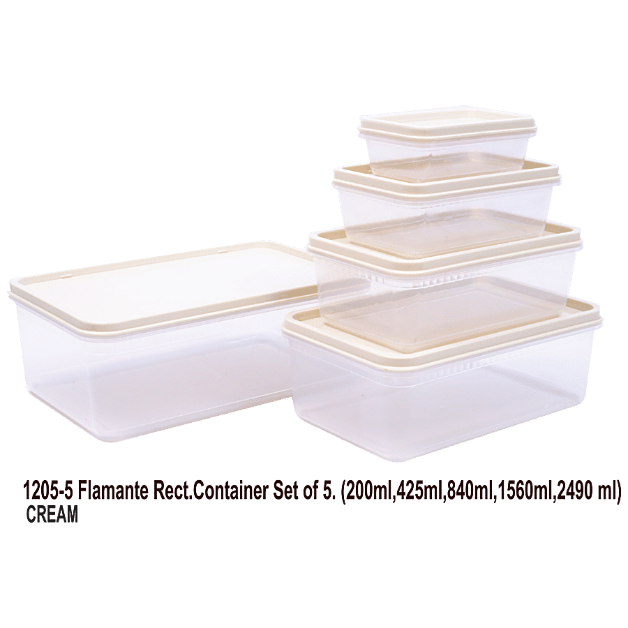 Unica Flamante Rectangular Containers Set - Durable