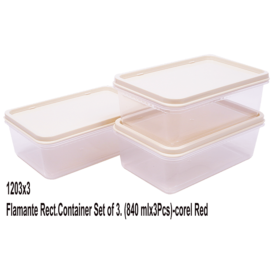 Unica Flamante Rectangular Containers Set - Durable