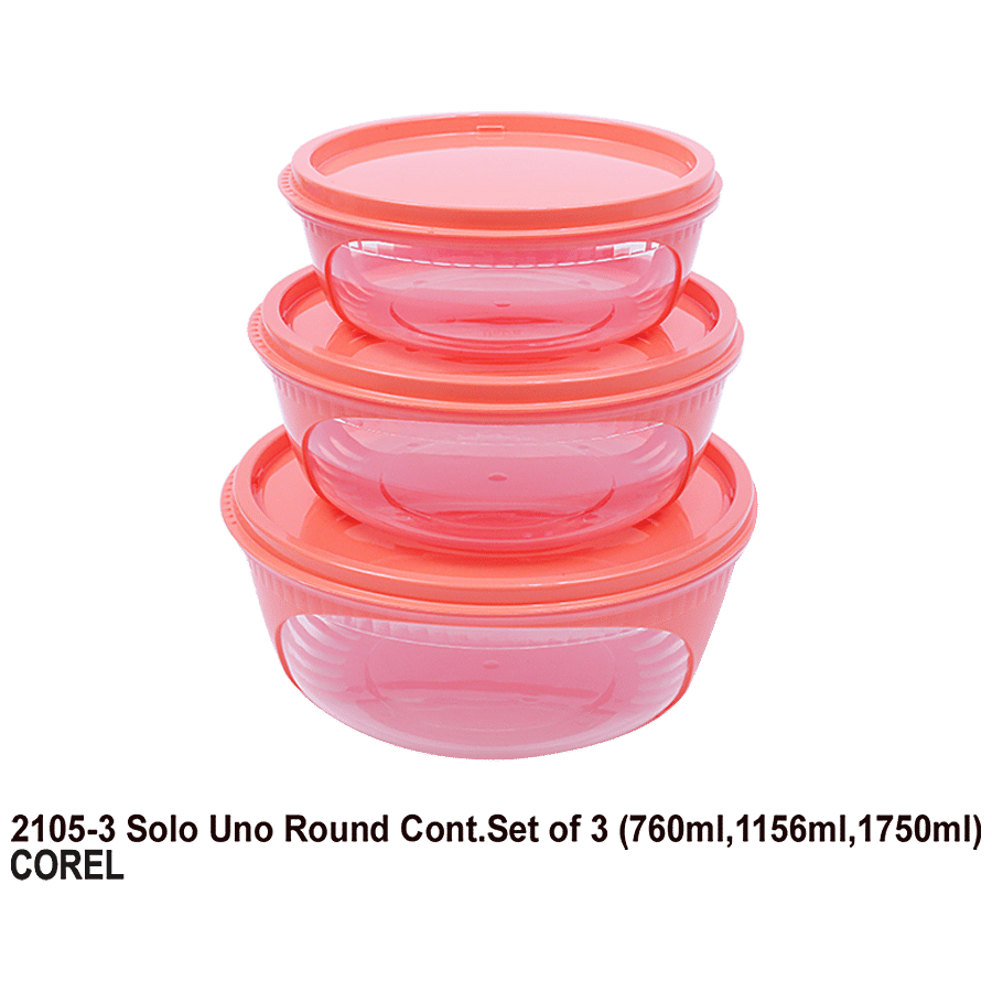 Unica Flamante Uno Round Containers Set - Durable Storage