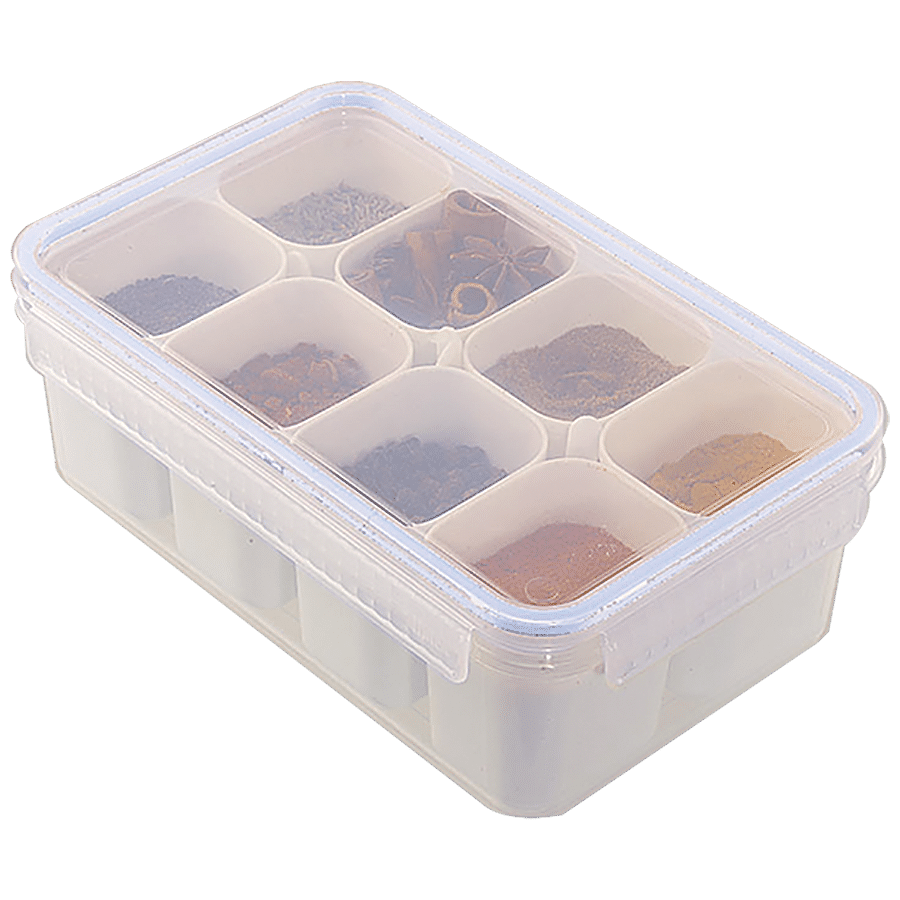 Unica Masala Box Storage Container - Transparent & White