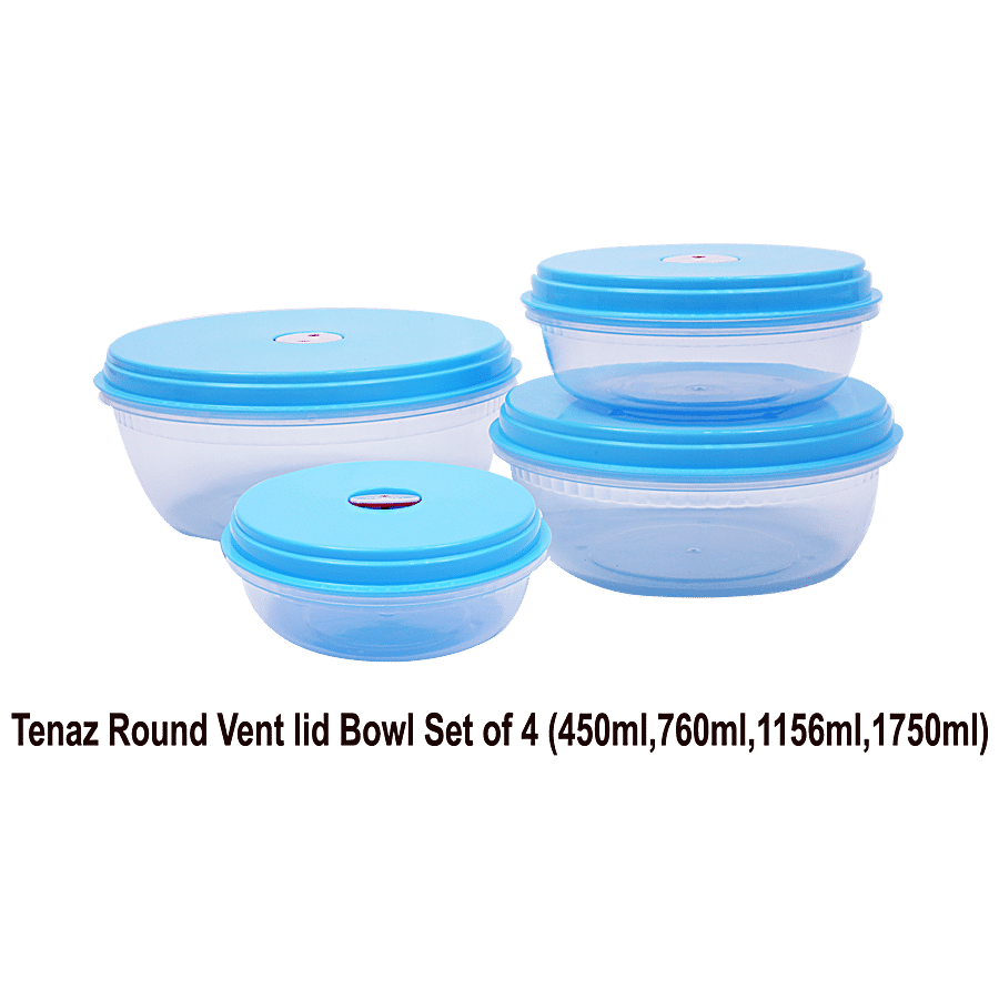 Unica Tenaz Round Vent Lid Bowl Set - Airtight Storage