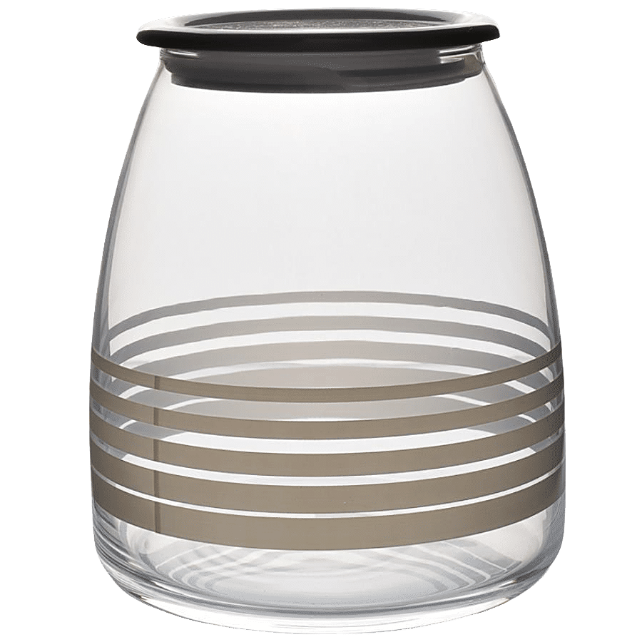 bb home Airtight Storage Jar with White Lid - Transparent