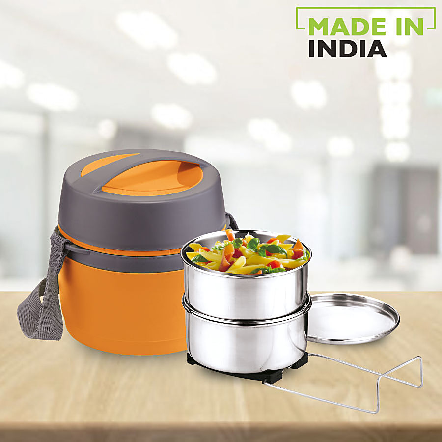 Asian Leakproof Insulated Carry Along Plastic Lunch Box/Tiffin Box - Happy Meal