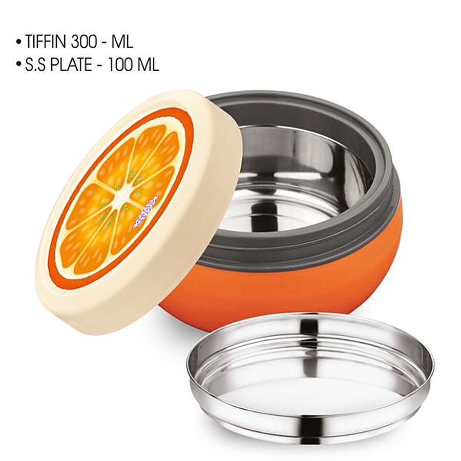 Asian Microwaveable Round Plastic Lunch Box/Tiffin Box - Fun Meal