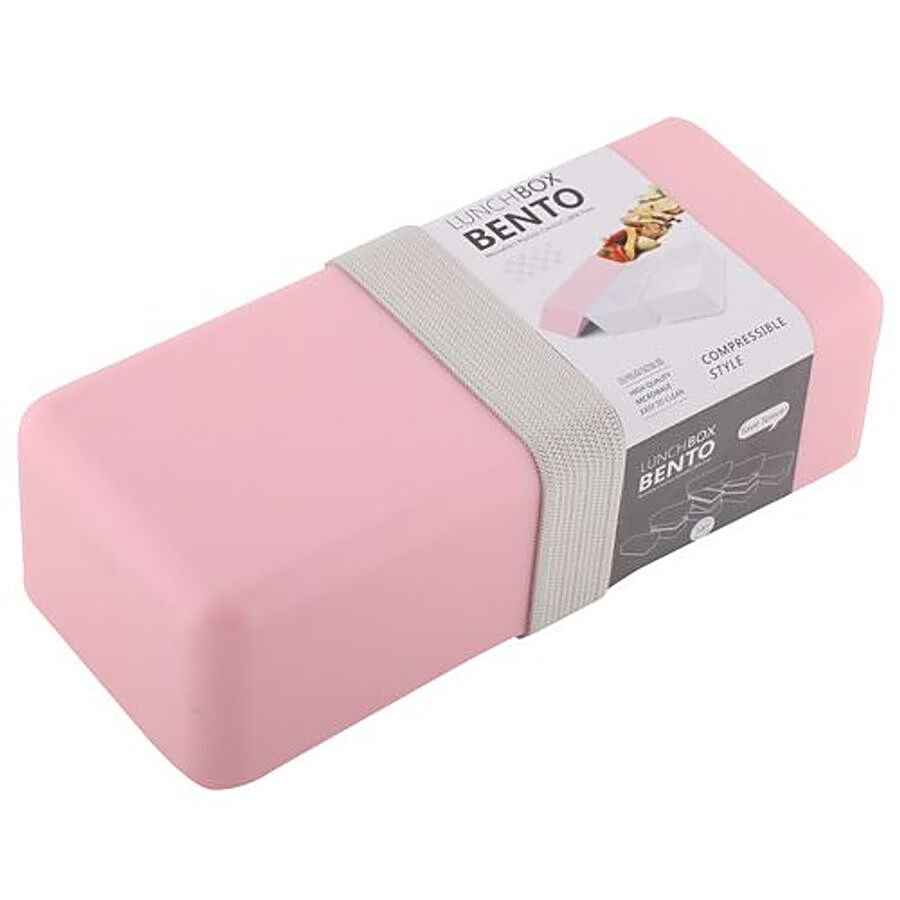 Bento Triple Layer Plastic Lunch Box - Pink BB 583 1