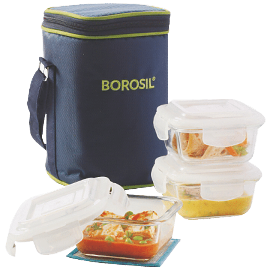 Borosil Glass Lunch Box - Microwave Safe Office Tiffin