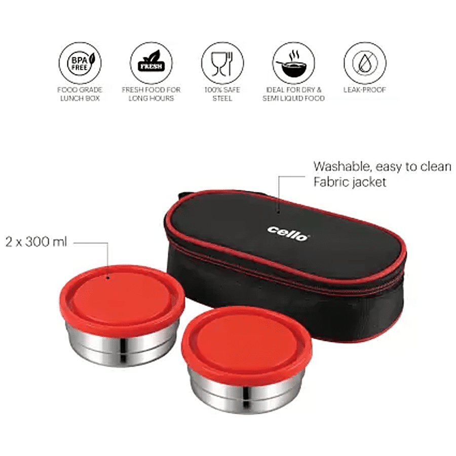 Cello Eco Bite Lunch Box - Stainless Steel