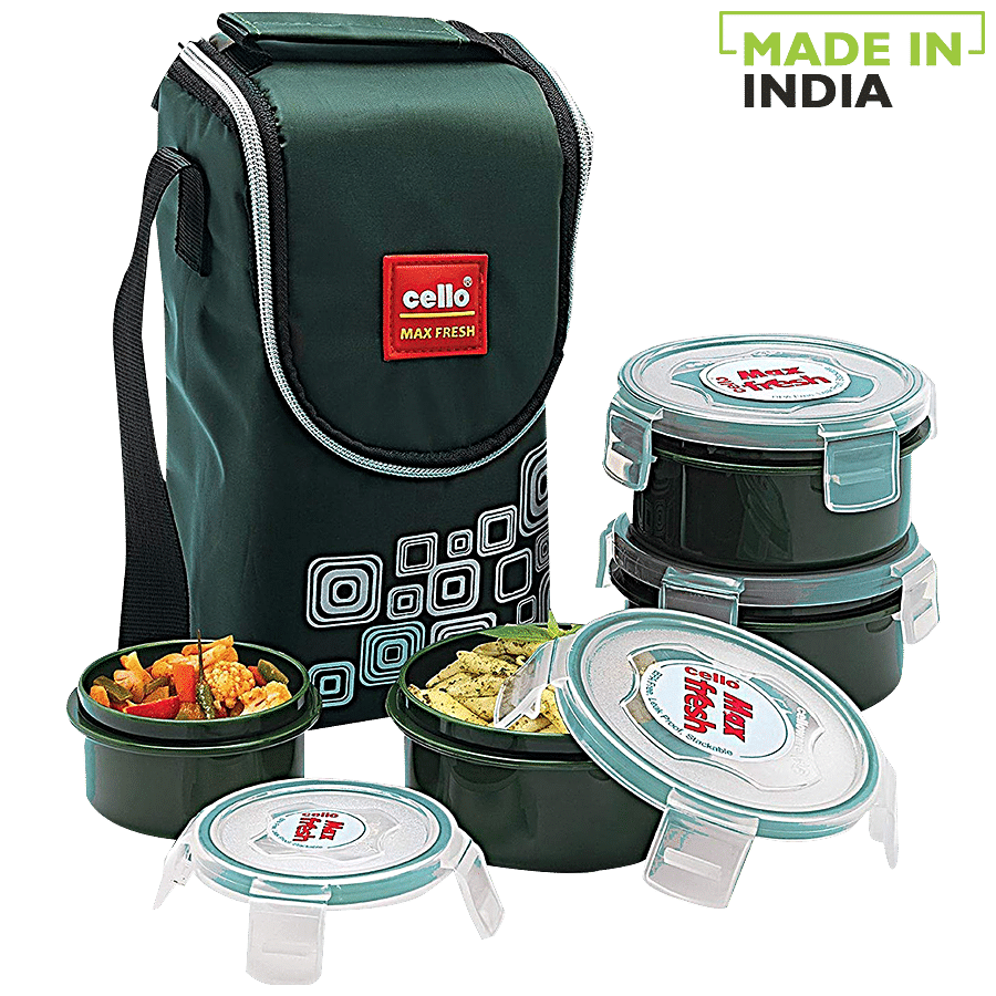 Cello Max Fresh New Click Plastic Lunch Box - Green