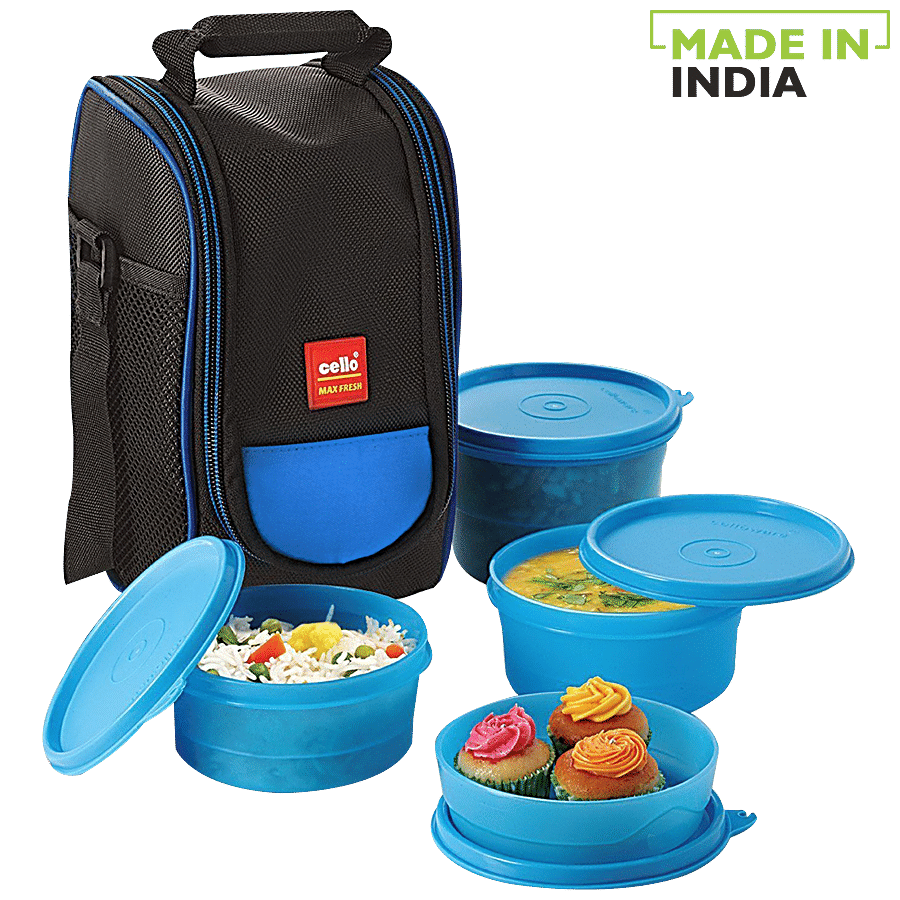 Cello Max Fresh New Super Plastic Lunch Box/Tiffin Box - Blue