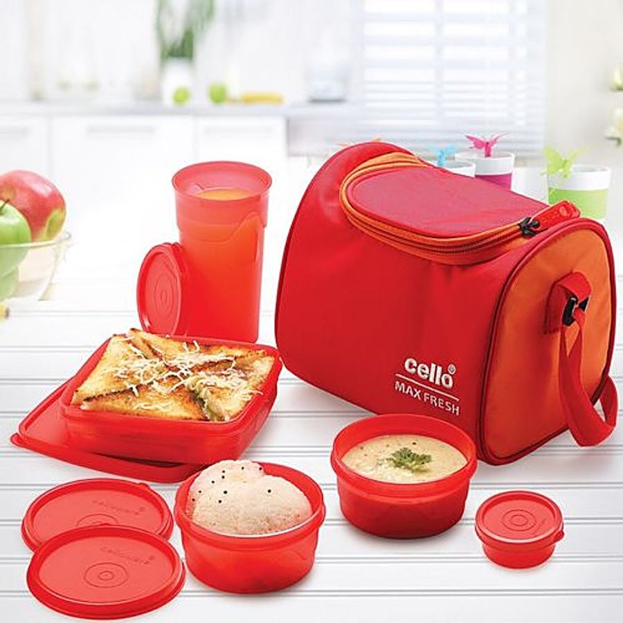 Cello Max Fresh Sling Lunch Box with Bag