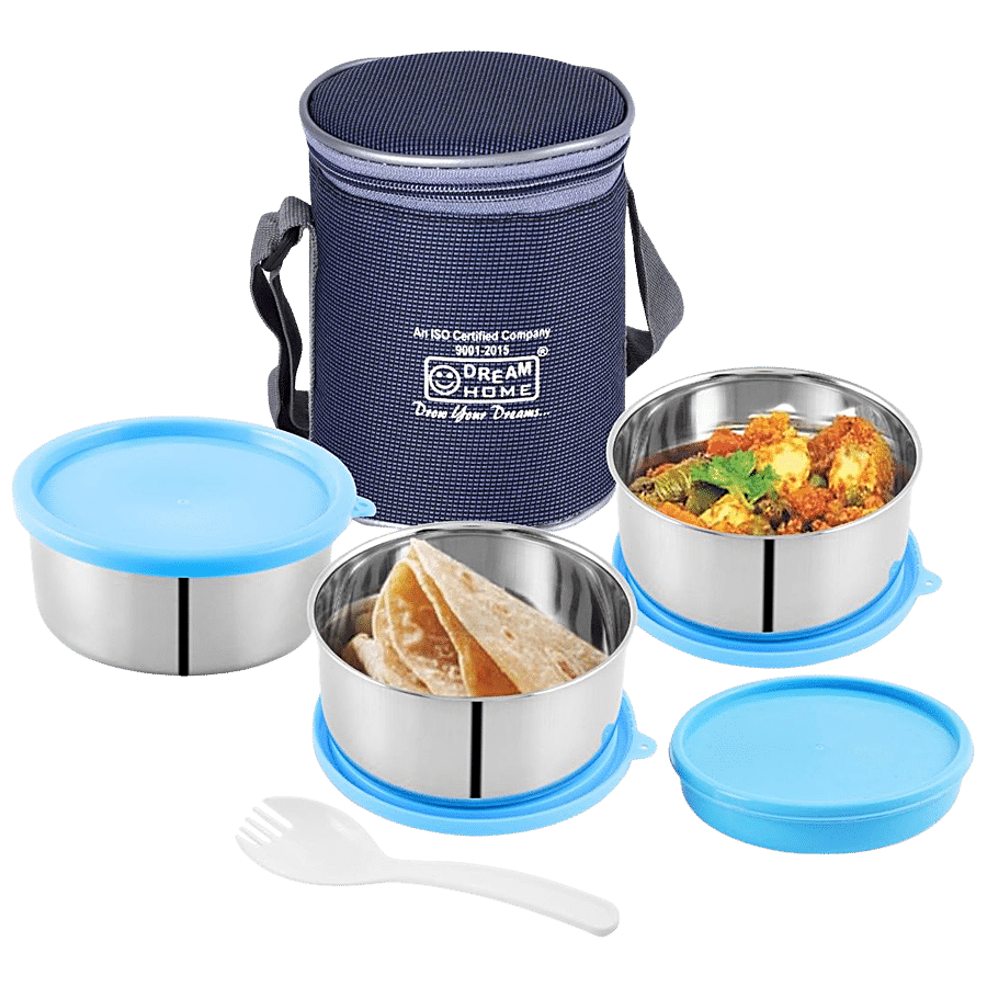 Dream Home Stainless Steel Lunch Box - Round