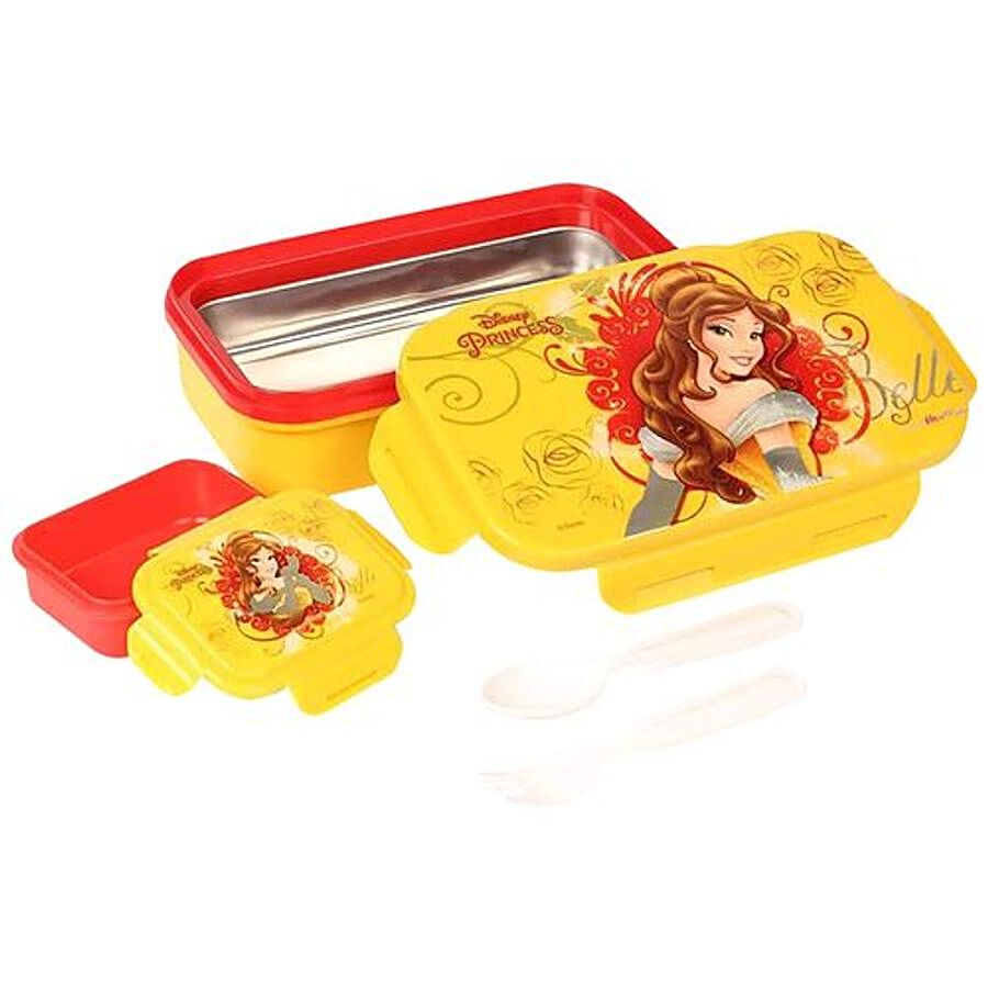 Hm International Disney Belle Princess Insulated Hot Case Kids Plastic Lunch Box With Steel Tray