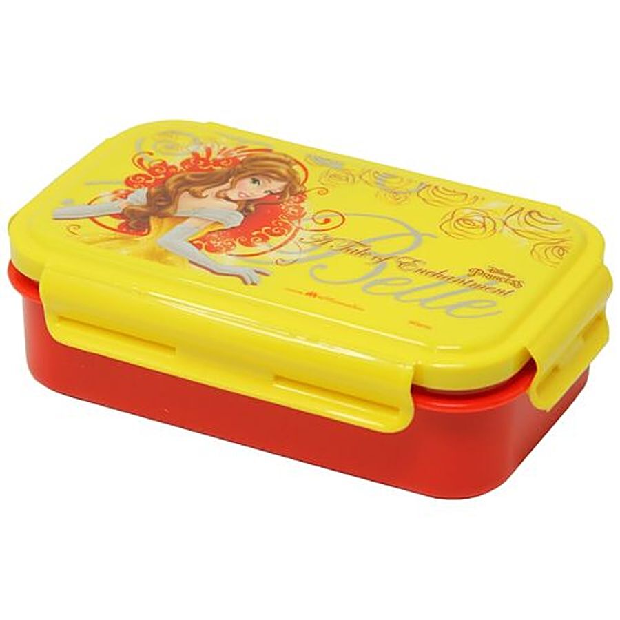 Hm International Disney Belle Princess Kids Plastic Lunch Box With Detachable Steel Tray