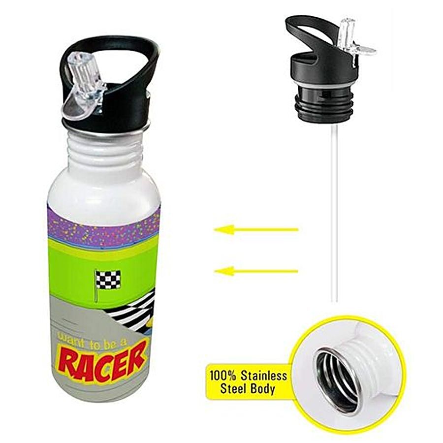 Hot Muggs Stainless Steel Sipper Cap Bottle - Want To Be A Racer