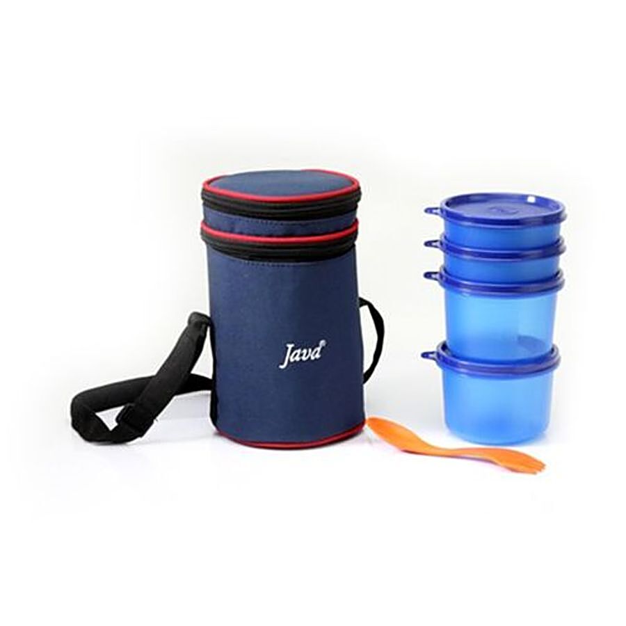 Java Round Lunch Box - Blue