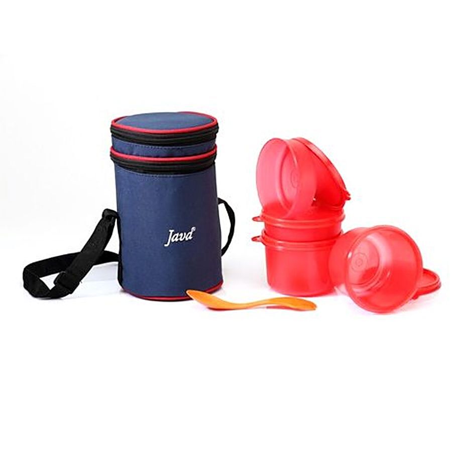 Java Round Lunch Box - Red