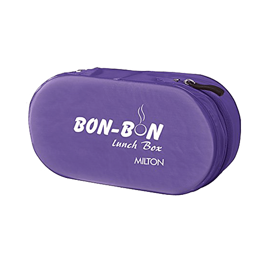 Milton Bon Plastic Lunch/Tiffin Box With Containers & Cover - Purple