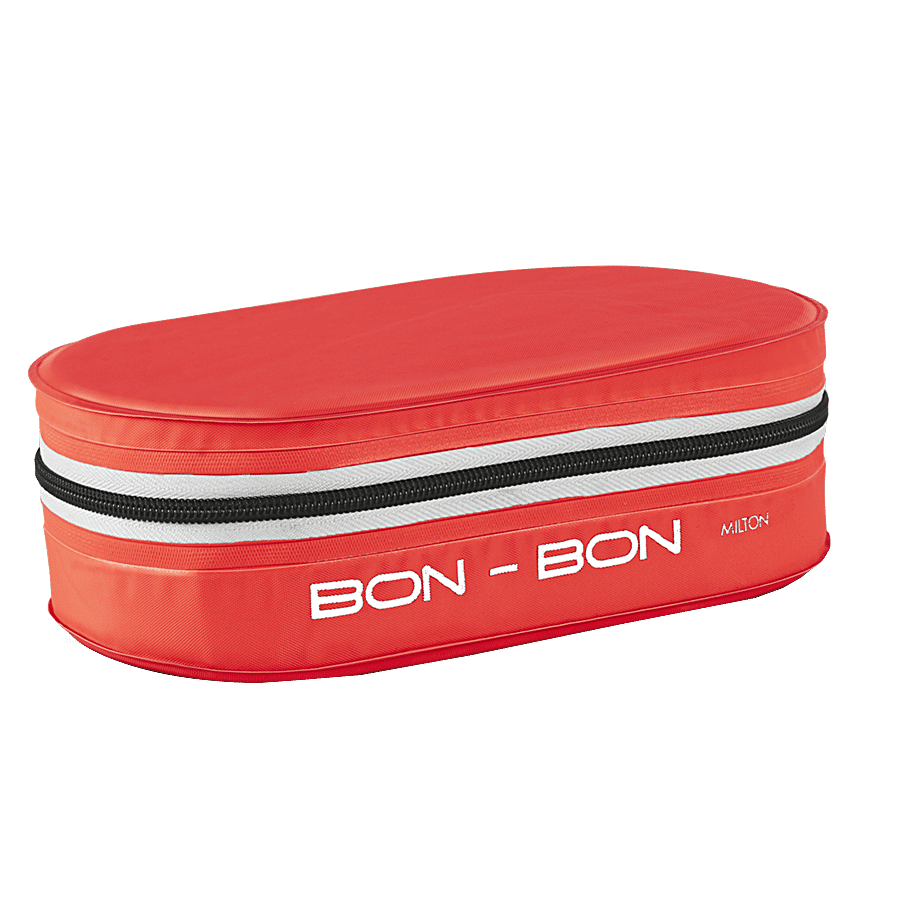 Milton Bon Plastic Lunch/Tiffin Box With Containers & Cover - Red