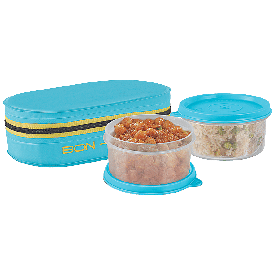 Milton New Bon Bon Lunch Box With 2 Leak-Proof Containers - Cyan