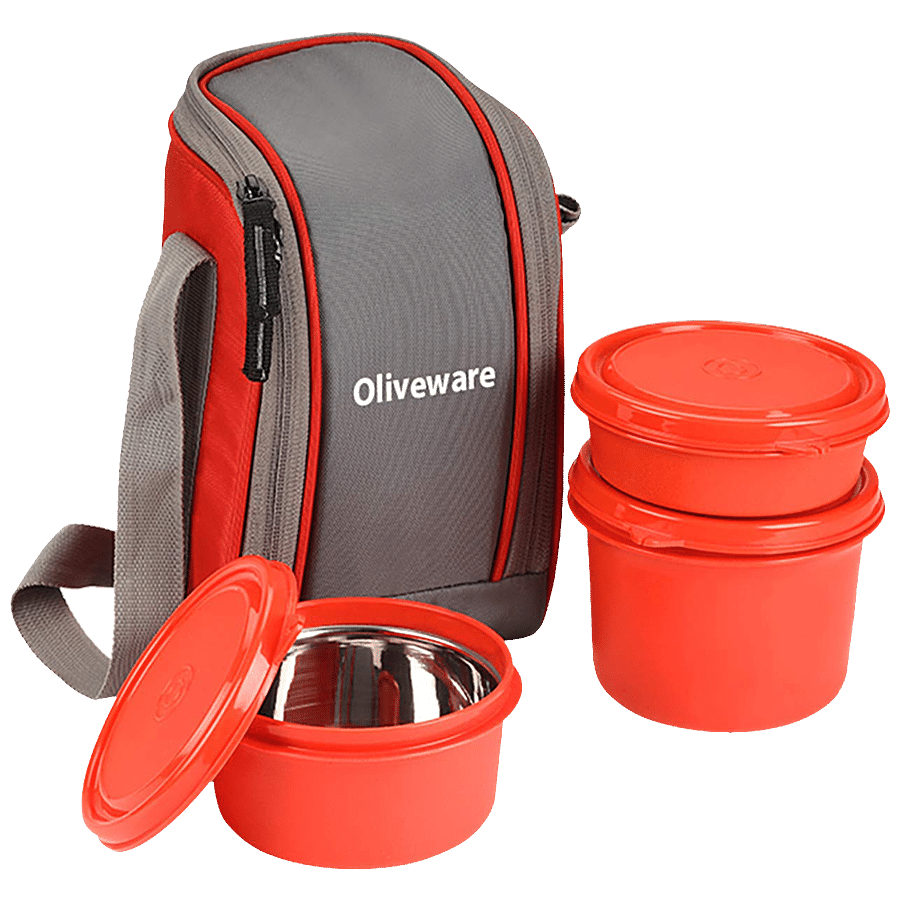 Oliveware Boss Lunch Box Containers With Bag Dist - Air-Tight