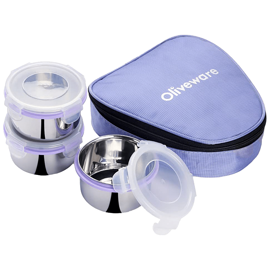 Oliveware Freshy Lunch Box Set With Bag Dist - Air-Tight & Spill-Proof