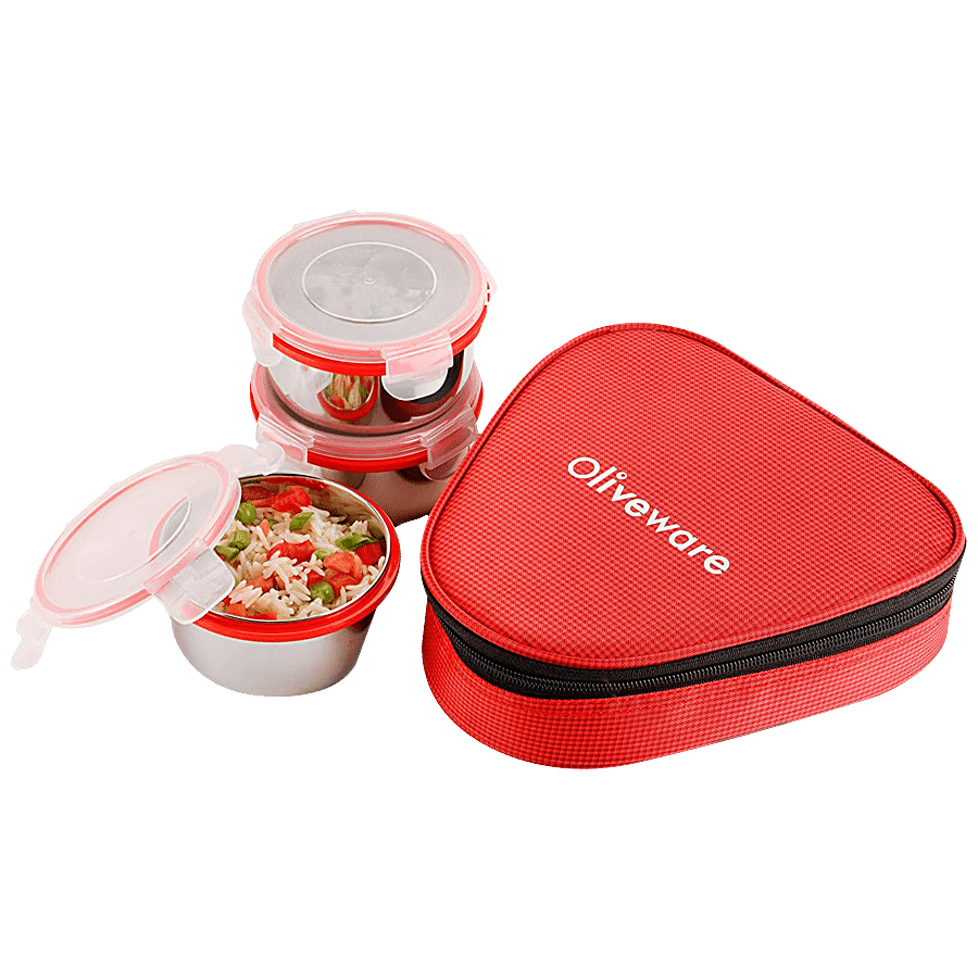 Oliveware Freshy Lunch Box Set With Bag Dist - Air-Tight & Spill-Proof