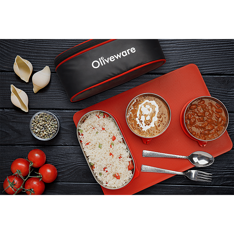 Oliveware Sophia Lunch Box With Steel Spoon